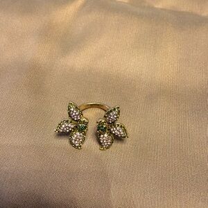 Stella & Dot Gold and Green Leaf Ring